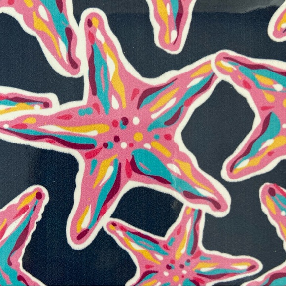 NWT! Simply Southern Wallet / Clutch Large Zip Accordion Starfish Blue Pink Gold - Picture 6 of 10